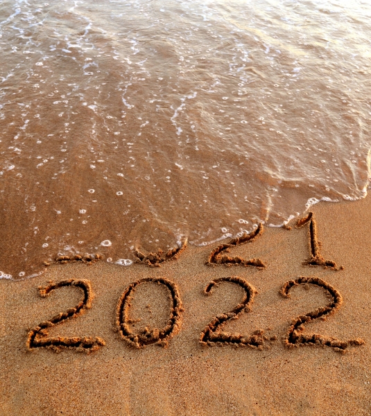 2022 written in beach