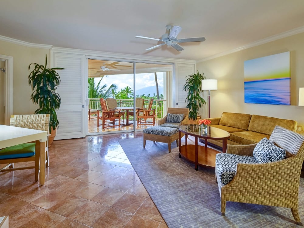 interior view of seating area in the Alii Suite