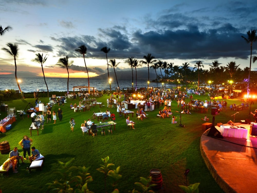 an event is set up on the grounds of the Grand Wailea resort