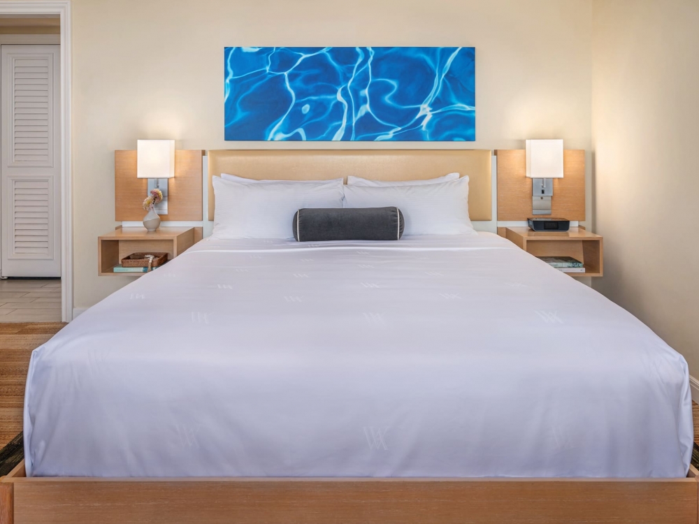 king bed with two bedside tables in Ocean View King