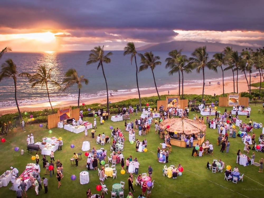 crowd enjoys outdoor entertainment