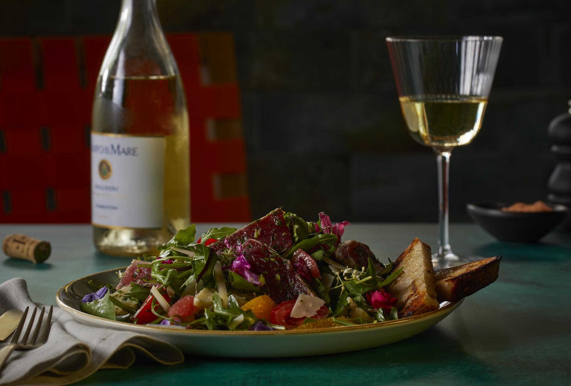 Wine pairing with Ahi salad