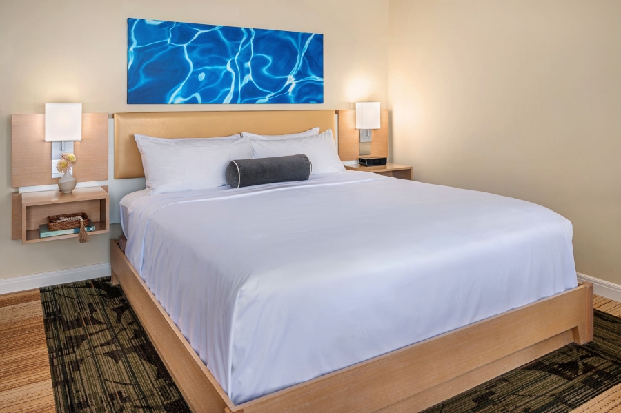 king bed with two bedside tables in Ocean View King