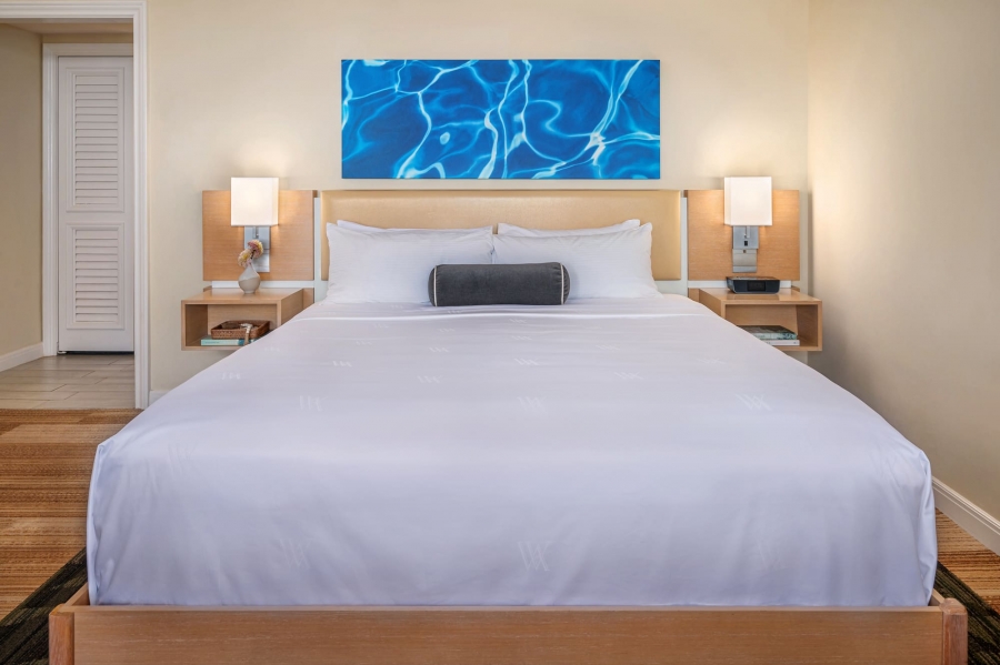 king bed with two bedside tables in Ocean View King