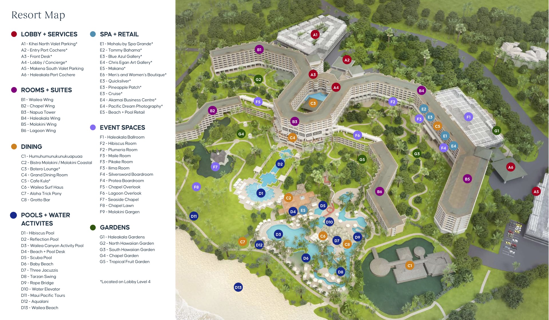 Grand Wailea Pool Map Water Experiences | Grand Wailea